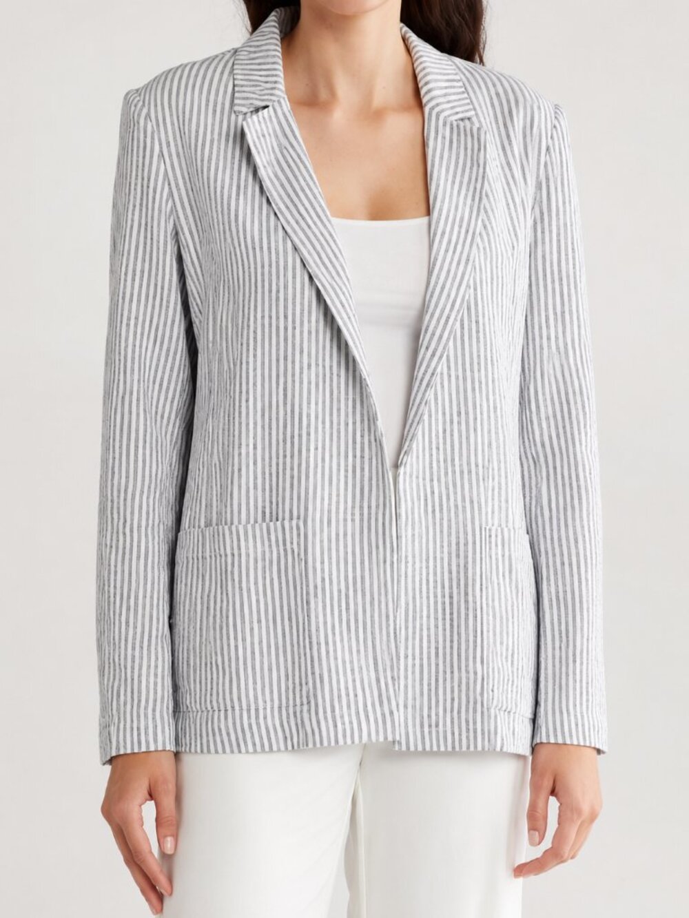 Stripe Linen Blend Blazer